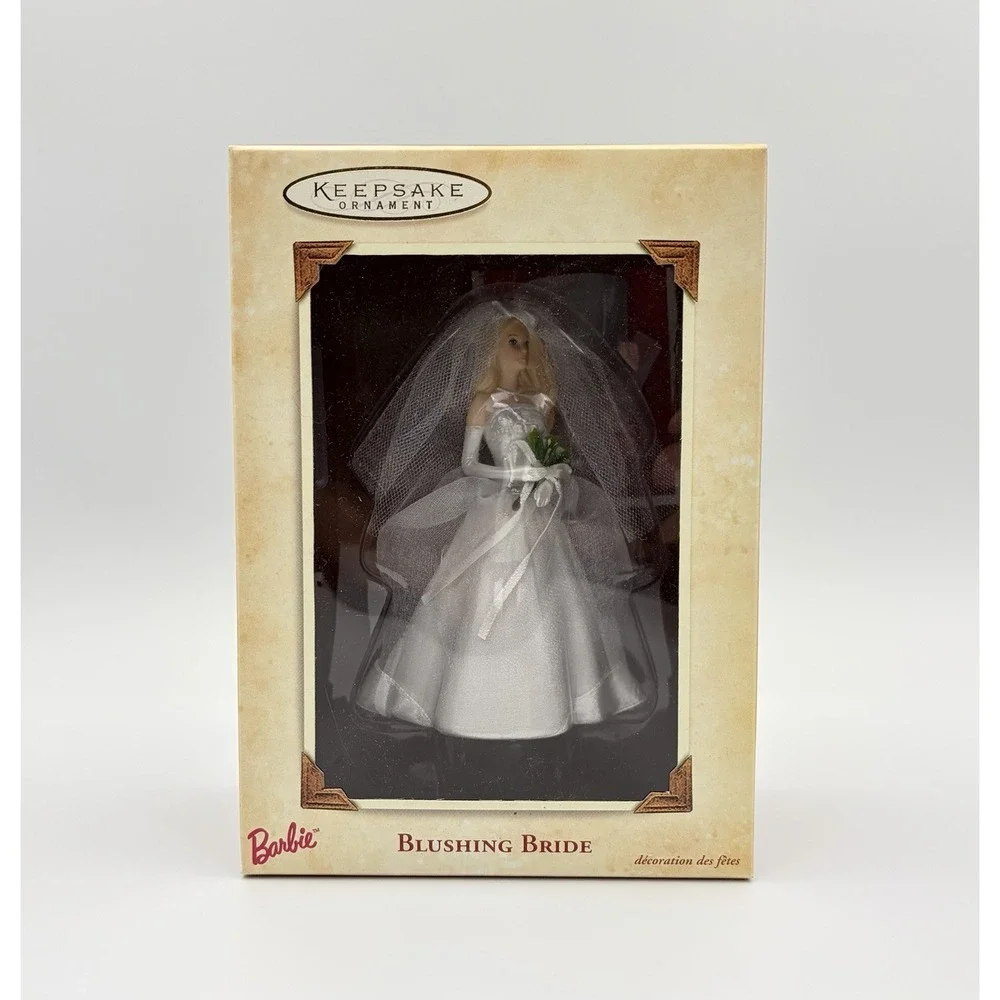 2002 Hallmark Keepsake Ornament Blonde Barbie Blushing Bride Cake Topper VTG